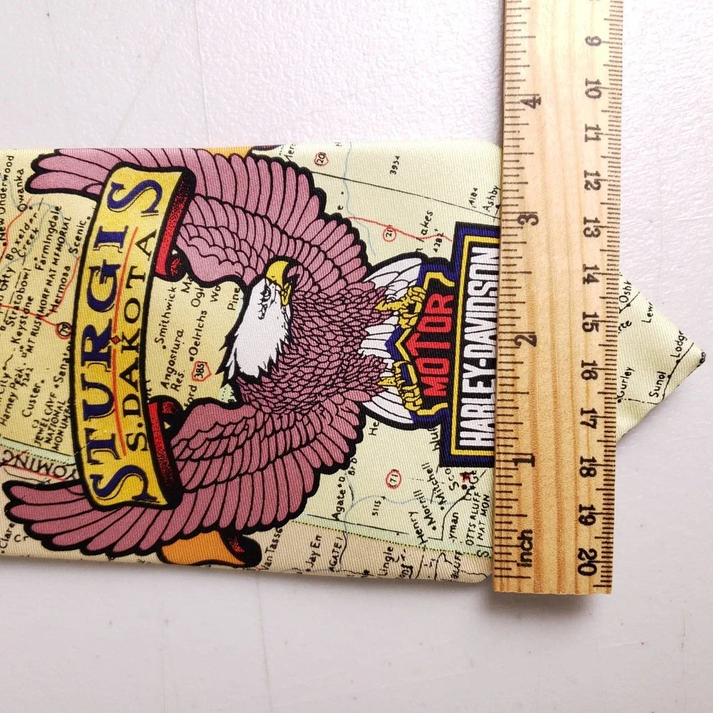 Harley-Davidson‎ Sturgis Rally Vintage Men Tie Mount Rushmore Eagle Map